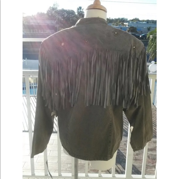 Della sport NWT loehmann fringe jacket L hippie - Picture 6 of 8